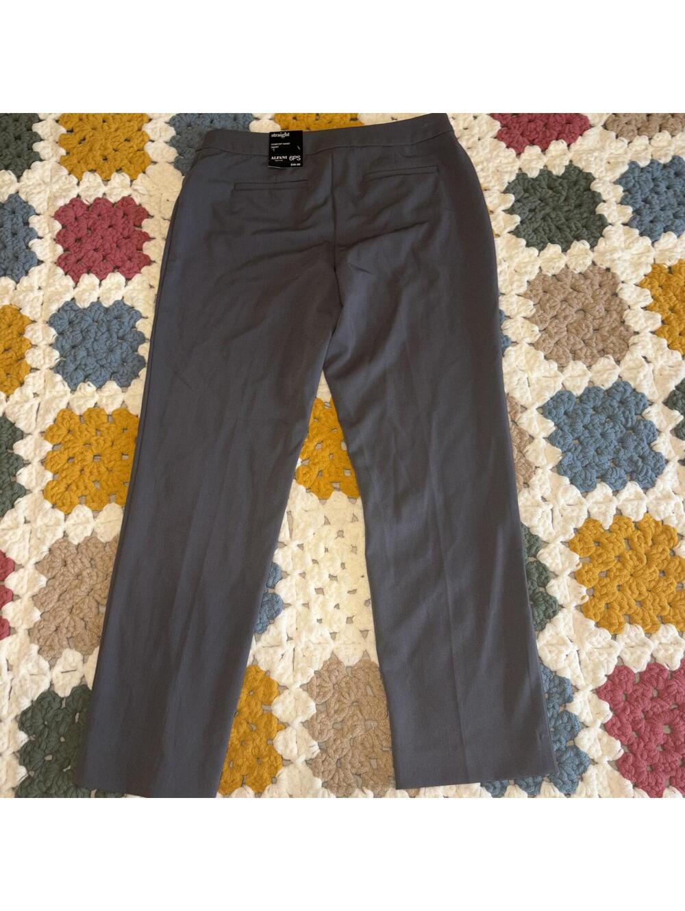 Alfani NEW $50 Womans 6PS Essential Straight Comfort Waist Petite Dress Pants